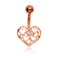Heart With CZ Belly Piercing BP-1823