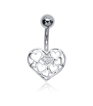 Heart With CZ Belly Piercing BP-1823