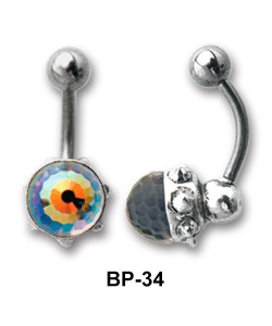 Bezel Set Stone Belly Piercing BP-34