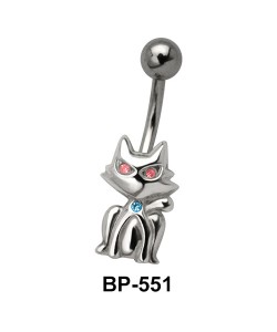 Stone Set Kitty Belly Piercing BP-551