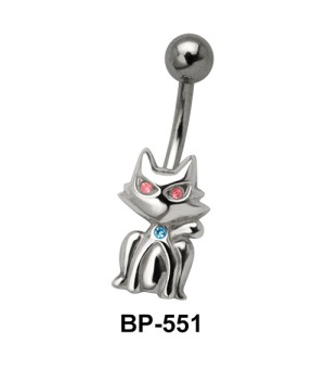 Stone Set Kitty Belly Piercing BP-551