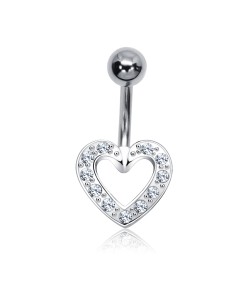 Stone Set Heart Belly Piercing BP-572