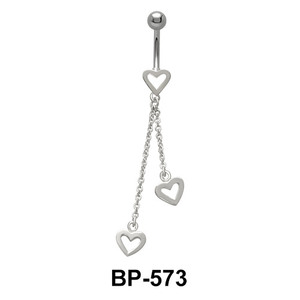 Pair of Chained Heart Shaped Brass BP-573
