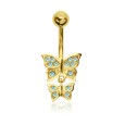 Dual Butterflies Belly Piercing BP-583