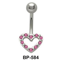 Romantic Heart Stone Set Belly Piercing BP-584