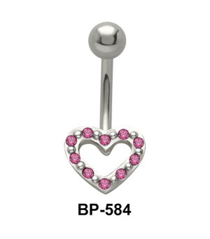 Romantic Heart Stone Set Belly Piercing BP-584