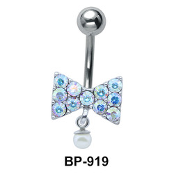 Bow with Stones Belly Piercing BP-919