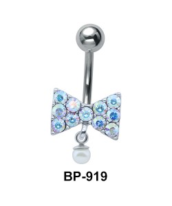 Bow with Stones Belly Piercing BP-919