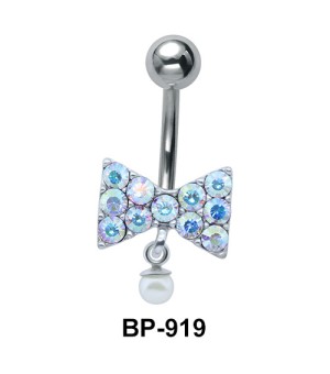 Bow with Stones Belly Piercing BP-919