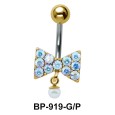 Bow with Stones Belly Piercing BP-919