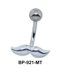 Shiny Mustache Belly Piercing BP-921-MT