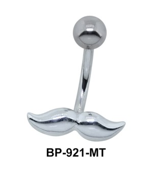 Shiny Mustache Belly Piercing BP-921-MT