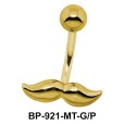 Shiny Mustache Belly Piercing BP-921-MT