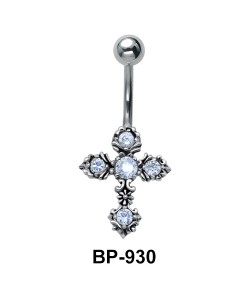 Cross CZ Stone Belly Piercing BP-930