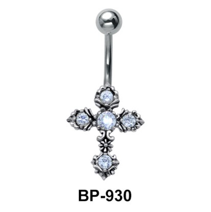 Cross CZ Stone Belly Piercing BP-930