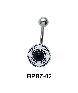 Traditionally Designed Stone Studded Belly Piercing BPBZ-02