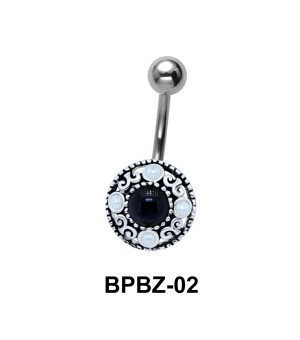 Traditionally Designed Stone Studded Belly Piercing BPBZ-02