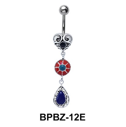 Multiple Design Stone Belly Piercing BPBZ-12E