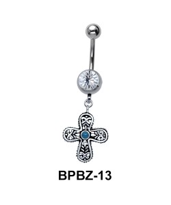 Cross Shaped Belly Piercing BPBZ-13