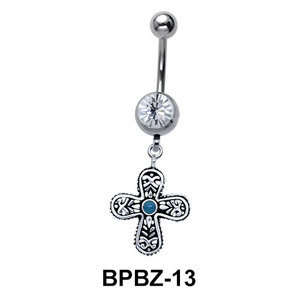 Cross Shaped Belly Piercing BPBZ-13