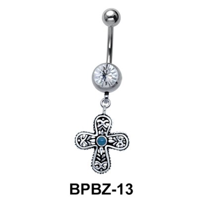 Cross Shaped Belly Piercing BPBZ-13