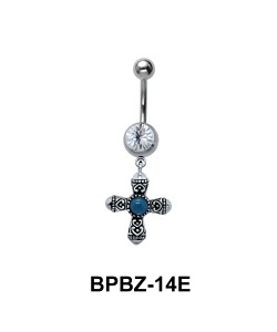 Designer Cross Belly Piercing BPBZ-14E