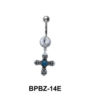 Designer Cross Belly Piercing BPBZ-14E