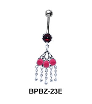 Pink Chandelier Stone Encrusted Belly Piercing BPBZ-23E