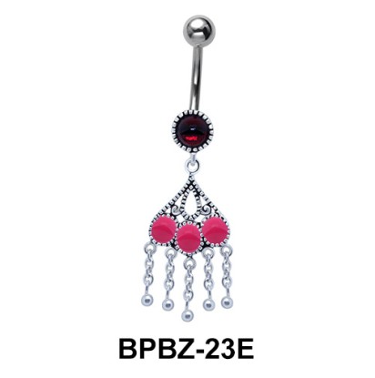 Pink Chandelier Stone Encrusted Belly Piercing BPBZ-23E