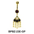 Pink Chandelier Stone Encrusted Belly Piercing BPBZ-23E