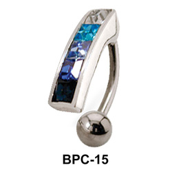 Multistone Upper Belly Piercing BPC-15