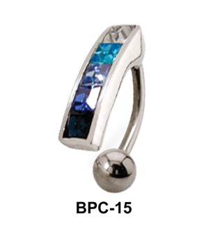 Multistone Upper Belly Piercing BPC-15