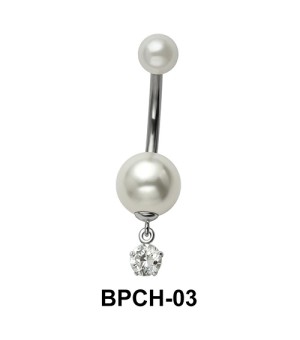 White Belly Pearl Dangling BPCH-03