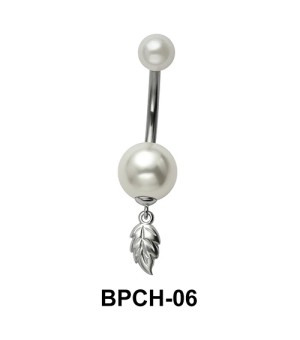 Pearly & Leafy Dangling Belly Piercing BPCH-06