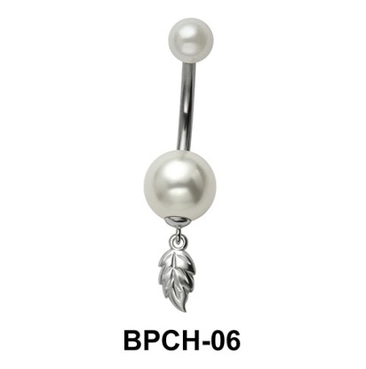 Pearly & Leafy Dangling Belly Piercing BPCH-06