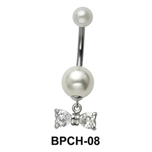 Bow Belly Pearl Dangling BPCH-08