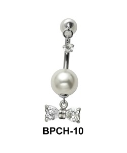 Belly Piercing with Pearl and Tiny Star BPCH-10