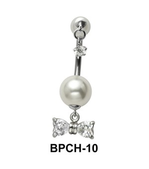 Belly Piercing with Pearl and Tiny Star BPCH-10