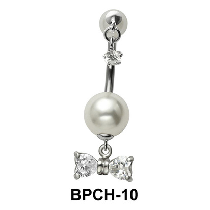 Belly Piercing with Pearl and Tiny Star BPCH-10