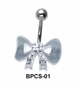 Stone Studded Bow Belly Classic Stone BPCS-01