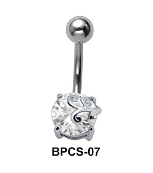 Round Cut CZ Belly Piercing BPCS-07