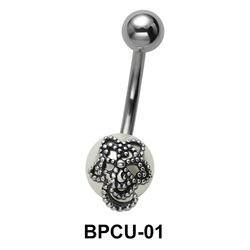 Belly Pearl with Flower Motive BPCU-01