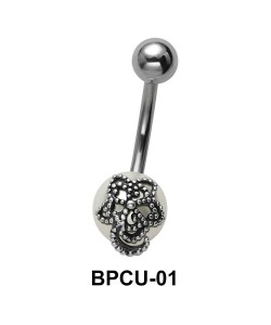 Belly Pearl with Flower Motive BPCU-01