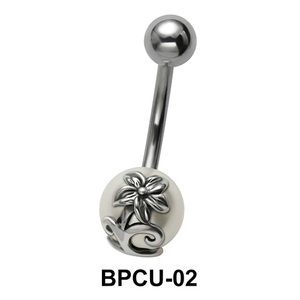  Belly Pearl with Flower Motif BPCU-02