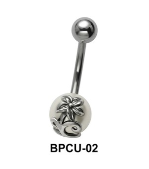  Belly Pearl with Flower Motif BPCU-02