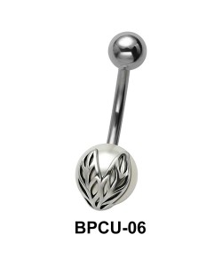 Belly Pearl with Two Leaves Motif BPCU-06