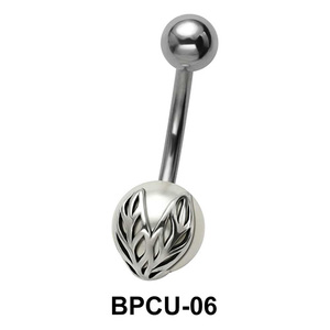 Belly Pearl with Two Leaves Motif BPCU-06