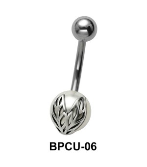 Belly Pearl with Two Leaves Motif BPCU-06