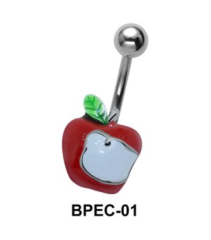 Apple Logo Belly Piercing in Red BPEC-01