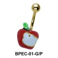 Apple Logo Belly Piercing in Red BPEC-01